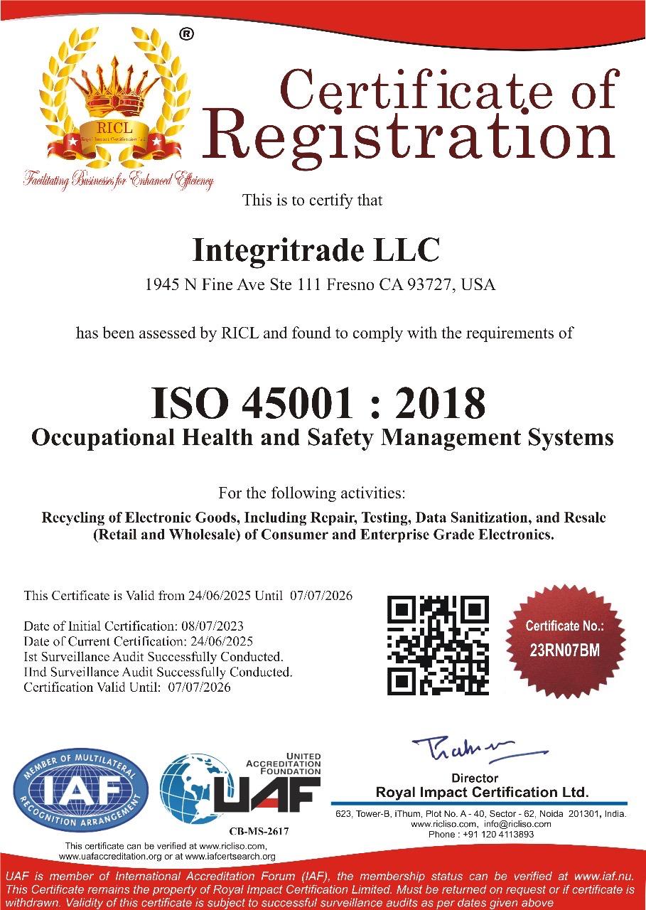 ISO 45001 : Occupational Health & Safety (OHS)